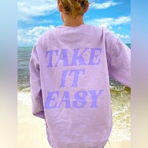 Take It Easy Oversized Lilac Sweatshirt